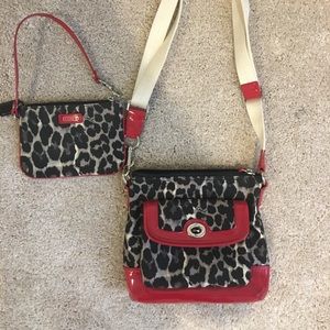 Coach crossbody purse and matching wristlet